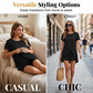 📢📢50% OFF !! ⏰Solid Color Short Sleeve Wrap Top and Shorts Lounge Set