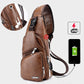 📢📢40% OFF !! ⏰Exquisite Gift - Men's Multifunctional High Quality Leather Chest Bag