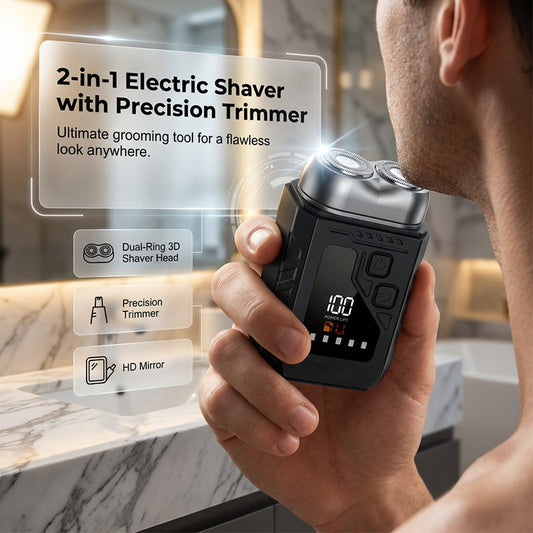 📢📢40% OFF !! ⏰2-In-1 Electric Shaver With Precision Trimmer