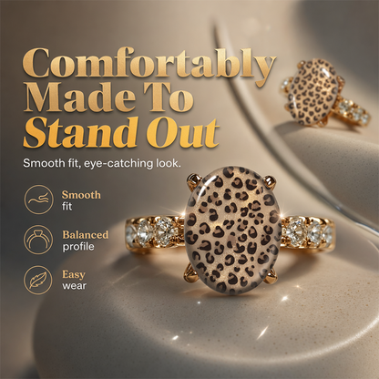 📢📢50% OFF !! ⏰Vintage Leopard Print Oval Ring