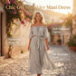 📢📢40% OFF !! ⏰Women Off-Shoulder Maxi Dress with Waist Tie