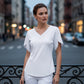 📢📢40% OFF !! ⏰Loose Fit Solid Color V Neck Flutter Sleeve Blouse