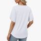 📢📢40% OFF !! ⏰Loose Fit Solid Color V Neck Flutter Sleeve Blouse