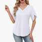 📢📢40% OFF !! ⏰Loose Fit Solid Color V Neck Flutter Sleeve Blouse