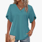 📢📢40% OFF !! ⏰Loose Fit Solid Color V Neck Flutter Sleeve Blouse