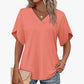 📢📢40% OFF !! ⏰Loose Fit Solid Color V Neck Flutter Sleeve Blouse