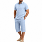 📢📢40% OFF !! ⏰Men Summer Shirt and Crop Pants Set Casual Beach Outfit