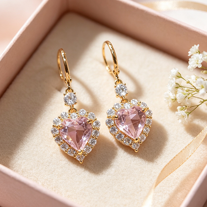 📢📢50% OFF !! ⏰Sparkling Heart-Shaped Drop Earrings