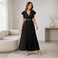 📢📢40% OFF !! ⏰Women Elegant V Neck Pleated Long Dress