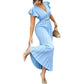 📢📢40% OFF !! ⏰Women Elegant V Neck Pleated Long Dress