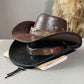 📢📢50% OFF !! ⏰Vintage Wide Brim Cowboy Hat with Strap