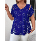 Women's Summer V-Neck Printed Top