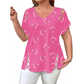 Women's Summer V-Neck Printed Top