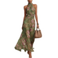 📢📢40% OFF !! ⏰Elegant Floral Print Halter Neck Maxi Dress