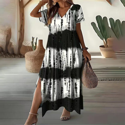 📢📢40% OFF !! ⏰Women’s Causal V-Neck Gradient Dress