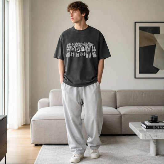 📢📢50% OFF !! ⏰Men Vintage Washed Graphic T-Shirt Christian Streetwear Tee