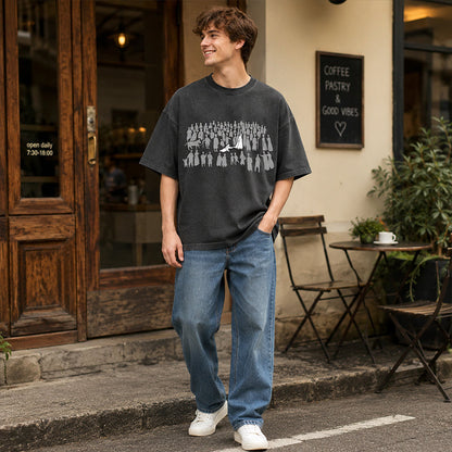 📢📢50% OFF !! ⏰Men Vintage Washed Graphic T-Shirt Christian Streetwear Tee