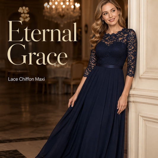 📢📢50% OFF !! ⏰Women's Elegant Lace Bodice Maxi Dress