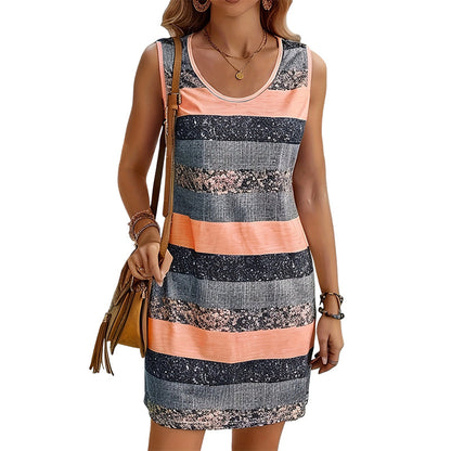 Women's Summer Sleeveless Striped Dress