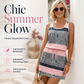 Women's Striped Sleeveless Dress with Drawstring Waist