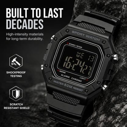 📢📢40% OFF !! ⏰Men's Waterproof Digital Watch with LED Luminous Display