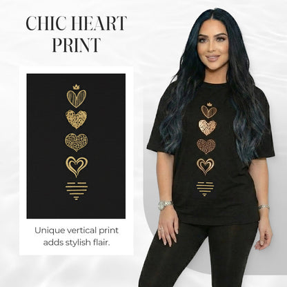 📢📢50% OFF !! ⏰Women's Casual Heart Print Short Sleeve T-Shirt