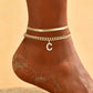 📢📢50% OFF !! ⏰Dainty Layered Gold Initial Anklets for Women