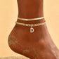 📢📢50% OFF !! ⏰Dainty Layered Gold Initial Anklets for Women