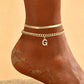 📢📢50% OFF !! ⏰Dainty Layered Gold Initial Anklets for Women