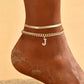 📢📢50% OFF !! ⏰Dainty Layered Gold Initial Anklets for Women