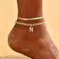 📢📢50% OFF !! ⏰Dainty Layered Gold Initial Anklets for Women