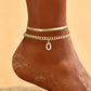 📢📢50% OFF !! ⏰Dainty Layered Gold Initial Anklets for Women