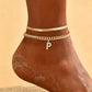 📢📢50% OFF !! ⏰Dainty Layered Gold Initial Anklets for Women