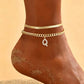 📢📢50% OFF !! ⏰Dainty Layered Gold Initial Anklets for Women