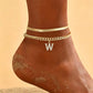 📢📢50% OFF !! ⏰Dainty Layered Gold Initial Anklets for Women