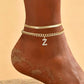 📢📢50% OFF !! ⏰Dainty Layered Gold Initial Anklets for Women
