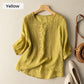 📢📢50% OFF !! ⏰Women's Thin Embroidery Breathable Cotton Linen Short Sleeve Crew Neck Shirt
