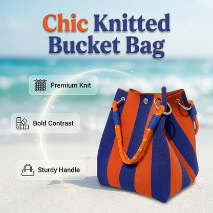📢📢50% OFF !! ⏰Striped Knit Bucket Handbag