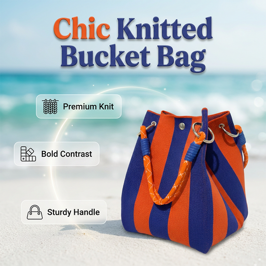 📢📢50% OFF !! ⏰Striped Knit Bucket Handbag