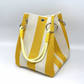 Striped Knit Bucket Handbag