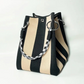Striped Knit Bucket Handbag