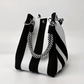 Striped Knit Bucket Handbag