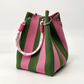 Striped Knit Bucket Handbag