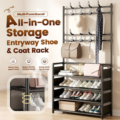 📢📢40% OFF !! ⏰Multi-Functional Entryway Shoe & Coat Rack