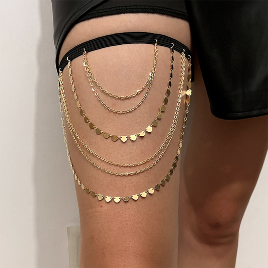 📢📢50% OFF !! ⏰Multi-Layer Heart Tassel Thigh Chain