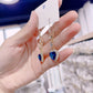 📢📢50% OFF !! ⏰Ideal Gift - Exquisite Blue Heart Synthetic Gemstone Threader Earrings