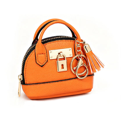 📢📢50% OFF !! ⏰Mini Shell Bag Keychain PU Leather Lipstick Coin Purse