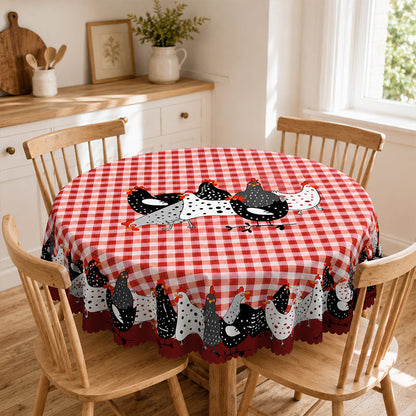 📢📢50% OFF !! ⏰Red Plaid Rooster Tablecloth