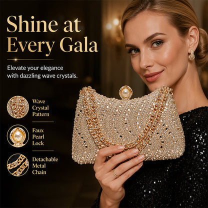 📢📢50% OFF !! ⏰Elegant Pearl Clasp Evening Clutch Bag