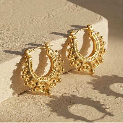 📢📢50% OFF !! ⏰Vintage Stainless Steel Bohemian Hoop Earrings